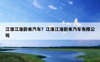 江淮江淮蔚來汽車？江淮江淮蔚來汽車有限公司