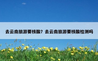去云南旅游要核酸？去云南旅游要核酸檢測嗎