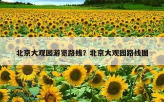 北京大觀園游覽路線？北京大觀園路線圖