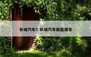 長城汽車？長城汽車新能源車