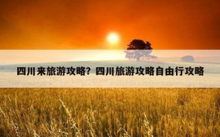 四川來旅游攻略？四川旅游攻略自由行攻略