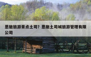 恩施旅游景點土司？恩施土司城旅游管理有限公司