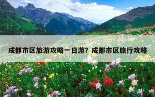 成都市區旅游攻略一日游？成都市區旅行攻略