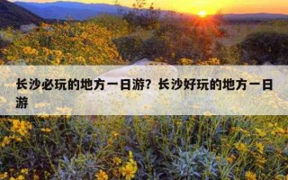 長沙必玩的地方一日游？長沙好玩的地方一日游