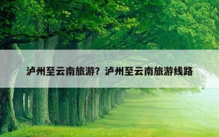 瀘州至云南旅游？瀘州至云南旅游線路