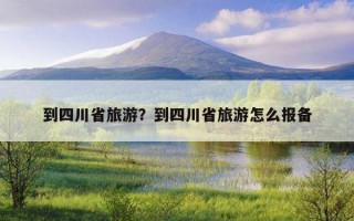到四川省旅游？到四川省旅游怎么報備