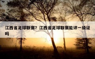 江西省足球聯賽？江西省足球聯賽能評一級證嗎