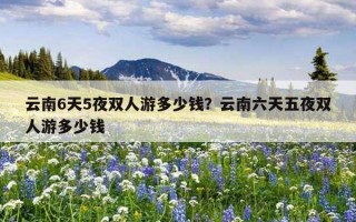云南6天5夜雙人游多少錢？云南六天五夜雙人游多少錢