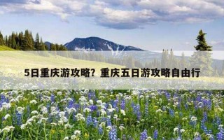 5日重慶游攻略？重慶五日游攻略自由行