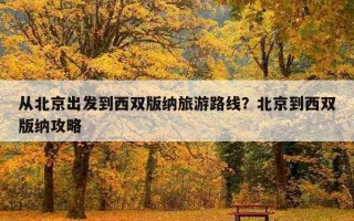 從北京出發到西雙版納旅游路線？北京到西雙版納攻略