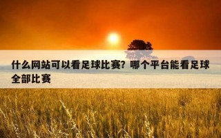 什么網站可以看足球比賽？哪個平臺能看足球全部比賽