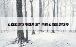 云南旅游攻略自助游？攜程云南旅游攻略