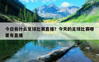 今日有什么足球比賽直播？今天的足球比賽哪里有直播