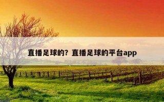 直播足球的？直播足球的平臺app