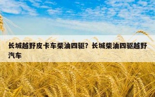 長城越野皮卡車柴油四驅？長城柴油四驅越野汽車