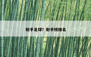 射手足球？射手榜排名