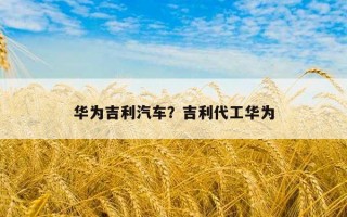 華為吉利汽車？吉利代工華為