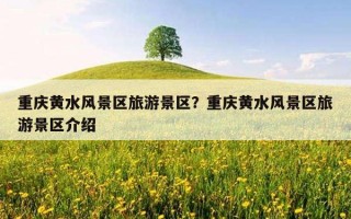 重慶黃水風景區旅游景區？重慶黃水風景區旅游景區介紹