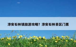 淳安石林鎮旅游攻略？淳安石林景區門票