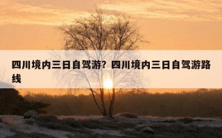 四川境內三日自駕游？四川境內三日自駕游路線