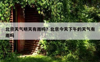 北京天氣明天有雨嗎？北京今天下午的天氣有雨嗎