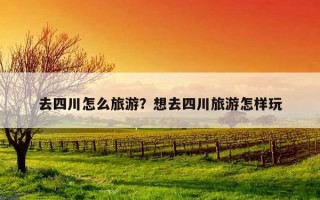 去四川怎么旅游？想去四川旅游怎樣玩