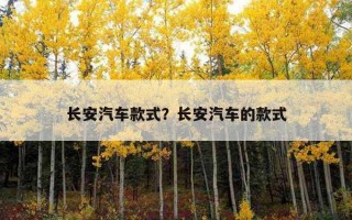 長安汽車款式？長安汽車的款式