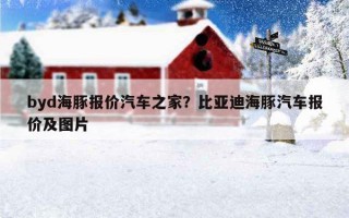 byd海豚報價汽車之家？比亞迪海豚汽車報價及圖片
