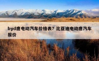 byd唐電動汽車價格表？比亞迪電動唐汽車報價