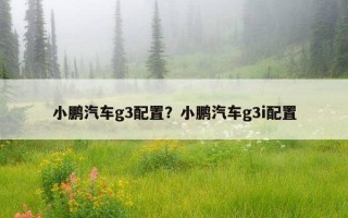 小鵬汽車g3配置？小鵬汽車g3i配置