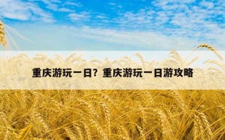 重慶游玩一日？重慶游玩一日游攻略