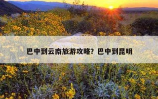 巴中到云南旅游攻略？巴中到昆明