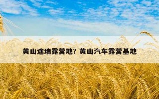 黃山途瑞露營地？黃山汽車露營基地