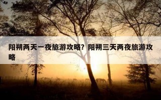 陽朔兩天一夜旅游攻略？陽朔三天兩夜旅游攻略