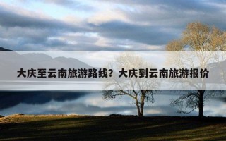大慶至云南旅游路線？大慶到云南旅游報價