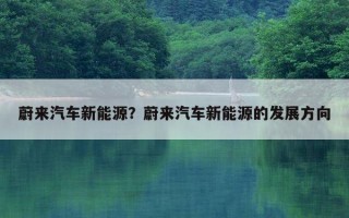 蔚來汽車新能源？蔚來汽車新能源的發展方向
