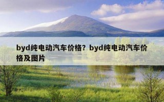 byd純電動汽車價格？byd純電動汽車價格及圖片