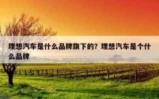 理想汽車是什么品牌旗下的？理想汽車是個什么品牌