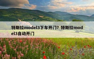 特斯拉model3下車開門？特斯拉model3自動開門