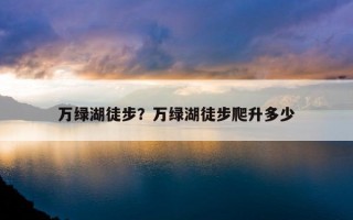 萬綠湖徒步？萬綠湖徒步爬升多少