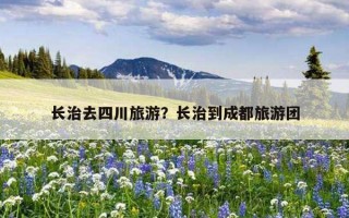 長治去四川旅游？長治到成都旅游團