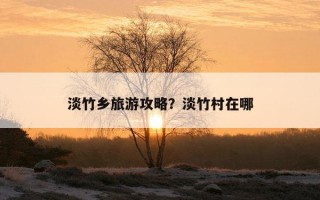 淡竹鄉旅游攻略？淡竹村在哪