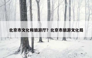北京市文化和旅游廳？北京市旅游文化局