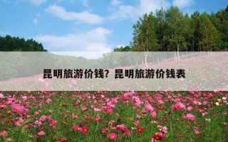 昆明旅游價錢？昆明旅游價錢表