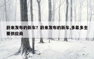 蔚來發布的新車？蔚來發布的新車,多氟多主要供應商