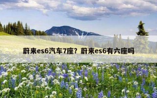 蔚來es6汽車7座?蔚來es6有六座嗎 蔚來es6汽車7座?蔚來es6有六座嗎