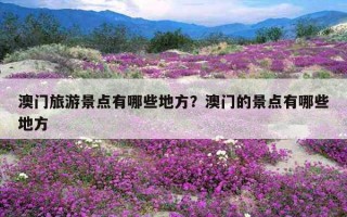 澳門旅游景點有哪些地方？澳門的景點有哪些地方