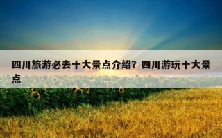 四川旅游必去十大景點介紹？四川游玩十大景點