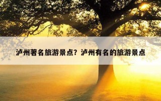 瀘州著名旅游景點？瀘州有名的旅游景點