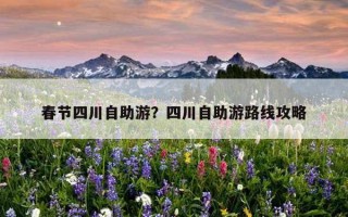 春節四川自助游？四川自助游路線攻略